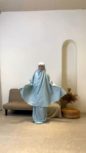 Mukena Anak Perempuan 2in1 Traveling Katun Motif Premium