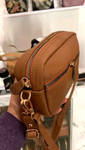 Tas Selempang Wanita Dobel Tali Panjang Bahan Kulit Garut