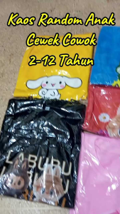 Kaos Random Anak Murah Cewek Cowok Motif Berbagai Macam Variasi Kaos Anak Lengan Pendek 2-12 Tahun