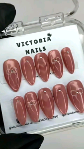 Press on nails murah kuku palsu wedding kuku palsu custom press on nails custom murah press on nails cat eye kuku palsu cat eye