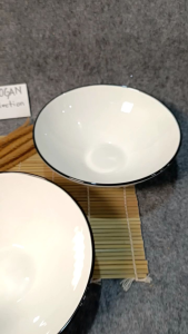 MANGKOK RAMEN EMBOSS KERAMIK MOTIF DAN POLOS 8 inc/20cm estetik Kitchenware