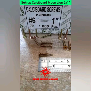(100 pcs) Sekrup GRC Moon Lion 6x1" / Skrup Kuning Calciboard 2.5CM