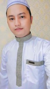 Alghin Exclusive Baju koko pria muslim putih full les abu Bahan Saudi premium polyester original lengan panjang