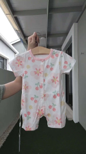 [Ready Stock] ZENZI BABY 100% Cotton Baby Romper Cute Floral Print Short Sleeve Snap Romper 0-15 Months
