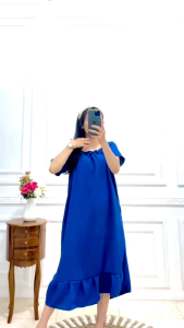 Desain Dress Terbaru dengan Bahan Cringkel Airflow Teballembut