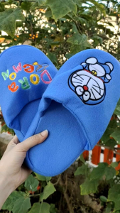 ♥️รองเท้าสลิปเปอร์โดเรม่อน😻งานปักสวย♥️ขนาดฟรีไซด์ถึงเบอร์ 40⭐พื้นหนานุ่ม ใส่สบาย!🙂