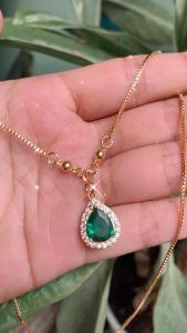 KALUNG GOLD BERAGAM WARNA BATU LIONTIN CANTIK BERKILAU AKSESORIS WANITA KEKINIAN PRODUK IMPORT