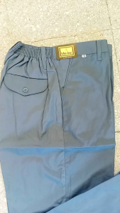 Celana Sekolah SMA Panjang Pinggang Karet Warna Abu-Abu