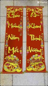 Cặp liễn treo câu đối chúc Tết mang nhiều ý nghĩa và May Mắn KT(25x75).
