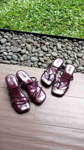 Sandal heels anak perempuan hak 3 cm - AMOR KIDS BURGUNDY