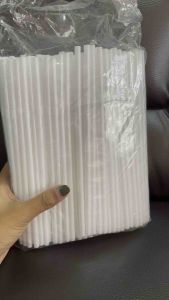 หลอดน้ำงอได้ หลอดดูดน้ำ สีขาว ขนาด 6 มิล ยาว 21 cm จำนวน 100 เส้น/ห่อ