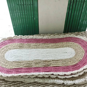 Taplak Meja Tamu Anyam Seagrass Oval & Table Runner Seagrass Kerajinan Jogja