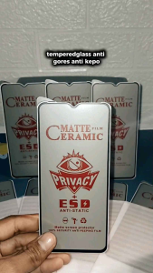 Tempered Glass Oppo A12 Ceramic Spy Matte Anti Minyak Anti Kepo Full Layar