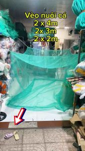 Vèo mùng tráng nuôi cá có nắp đậy vèo 2 x 2m đến 2 x 8m Mắt lưới 4li