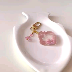 [PRE ORDER] ♡ 𝕄𝕥 🎀Bubbly Pink Perfume Aesthetic Ins Shaker Keychain Water Shaker🎀流沙粉色香水瓶滴胶