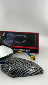 SR Universal Motorcycle Side Mirror Set | Rear View Mirror Left & Right | Adjustable | Durable | Easy Install | Stylish Motor Side Mirror for Daily Ride Custom Build or Replacement