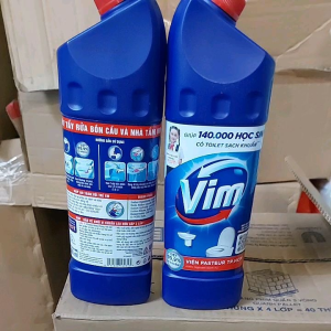 Nước tẩy bồn cầu Vim 900ml xanh diệt khuẩn sáng bóng