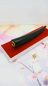 Pipa Once Cangklong Kayu Kelor Hitam Bulat Polos L13