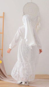 GAMIS BROCCADE SERIES !! GAMIS ANAK BALITA DAN ANAK TANGGUNG LABELLA USHNA WARNA PUTIH PINK MAROON