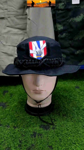 หมวกปีกชรบ หมวกปีกติดตุ๊กแกถักเชือกพาราคอต หมวกปีกชรบพร้อมอาร์ม