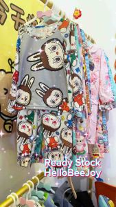 BEEJOY Labubu Kids Girl Boy Pyjamas Nightwear Children Pajama Baju Tidur Budak Lelaki Kids Clothing Baju Tidur Kanak