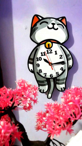 Jam Dinding Aesthetic Karakter Kucing Tepar