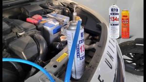 ชุดเติมน้ำยาแอร์ฉุกเฉินใช้ได้กับรถยนต์และตู้เย็นใช้ได้กับรถยนต์และตู้เย็น R134aทั้งชุดพร้อมน้ำยาอุดรอยรั่ว พร้อมเกจวัด+หัวคอปเปอร์+หัวเติม+สาย60“ 2เส้น[076]