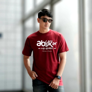 Adlan Tshirt Abu Bakar Maroon Kaos Pahlawan Islam Terbaru Baju Dakwah Islam