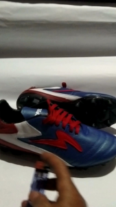 Sepatu Sepak Bola Biru Kombinasi Pul 13 Kulit Sapi