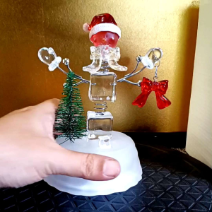 SNOWMAN ILLUMINATED GLASS FIGURINE • JAPAN SURPLUS