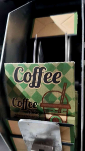 (100/แพ็ค)ถุงกระดาษใส่กาแฟ กาแฟโบราณ ถุงกระดาษเก็บความเย็นพิมพ์ลาย