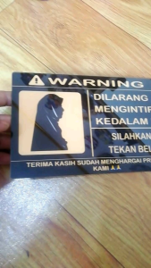 SIGN AKRILIK DILARANG MENGINTIP UCAPKAN SALAM SILAHKAN TEKAN BELL STIKER ACRYLIC 2 MM