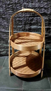 Rak anyaman bambu - rak bambu model bulat - Rak anyaman bambu - rak bambu model bulat - kerajinan rak bambu Jogja - tempat bumbu tingkat dua dan tiga - kerajinan rak bambu Jogja - tempat bumbu tingkat dua dan tiga