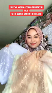 Mukenah Katun Jepang Pengantin & Tas Gratis
