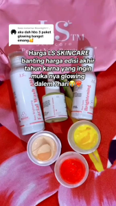4 in 1 ls skincare CREM siang malam toner facelwash paket hemat komplit