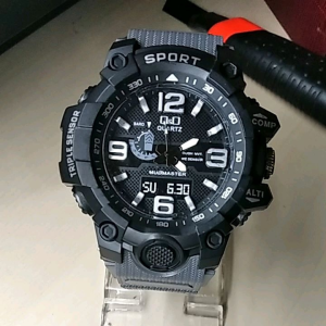 jam tangan sport tali karet warna abu abu jam tangan pria