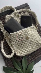 FREYA Macrame Handmade Tas Rajut Selempang Wanita Tas Jinjing Aesthetic