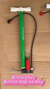 Bơm hơi đa năng có bình hơi phụ trợ lực Bơm xe đạp xe máy