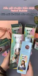 Dầu gội phủ màu thảo dược nâu hạt dẻ Helloii Buble - Dầu gội nhuộm tóc phủ bạc 230ml