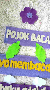 Hiasan dinding pojok baca hiasan kelas gantungan dinding flanel 100% handmade