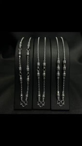 APICHAYA สร้อยสแตนเลสแท้100% สร้อยคอ สร้อยพระ ลายผ่าหวาย+เม็ด BD-04ขนาด 3.5มิล แต่งอะไหล่เม็ดกลึงสแตนเลสแท้ ห้อยพระได้ 1/3/5/7/9 องค์  ความยาว 24-36 นิ้ว