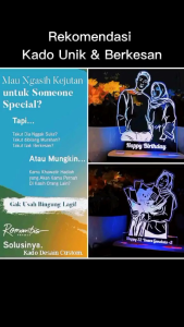Kado ulang tahun unik kado wisuda unik kado anniversary unik kado pernikahan unik kado sahabat teman pacar lampu hiasan untuk kenang kenangan Plakat Custom Foto kado cewek kado cowok