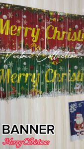 Banner Kilap Tulisan Merry Christmas 2m | Hiasan Pintu Natal
