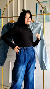 Celana Kulot Cargo Jeans Dewasa