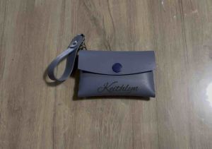 Personalized No-Sew Faux Leather Coin Purse with Keyring