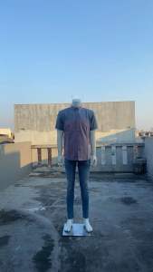 Vanfive Kemeja Pria Basic Stripe Pendek Abu Maroon B1656