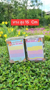 ออมสิน ทรงสูง 15CM.(ปี๊บจิ๋ว)ฟรีตารางออมและสติ๊กเกอร์ตกแต่ง(มีกันชื้น)