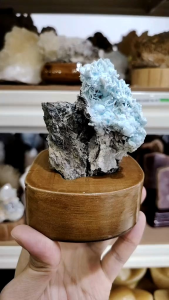 Natural Rare Blue Aragonite Crystal Ornament AR05