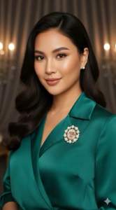 เข็มกลัดล็อกเก็ตล้อมมุก (ทางร้านใส่ภาพให้)