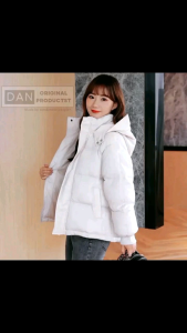 jaket wanita puffer hoodie nyaman tebal